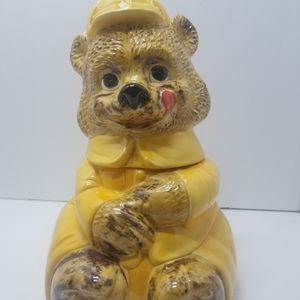 Vintage Bear Ceramic Canister. 12" Tall and 24" Di